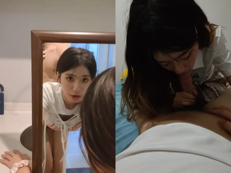 Chị thiên thần doggy trước kính siêu sướng
